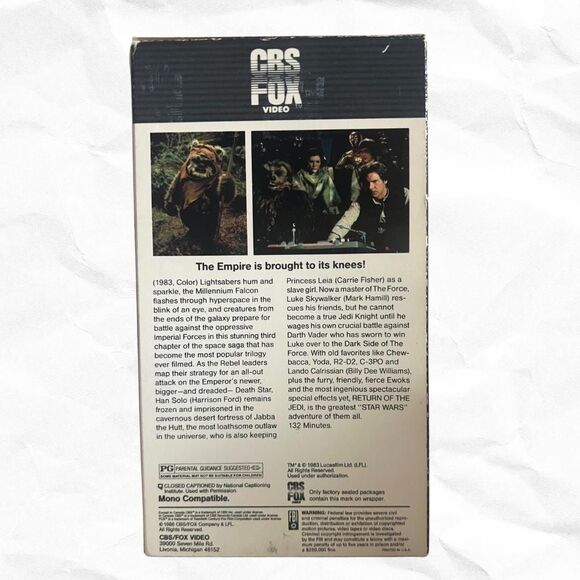 STAR WARS 1st Edition Return of the Jedi VHS 1983 Release | Collectible - Picture 3 of 3